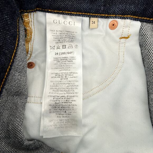 GUCCI Denim Pants with GG Supreme Canvas Cuff 24 - Picture 12 of 16